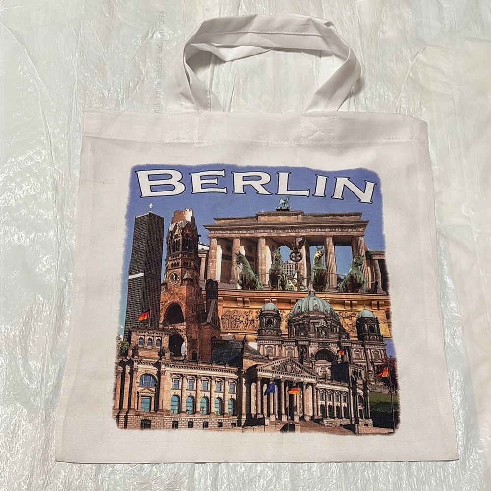 Berlin Themed White Tote Bag